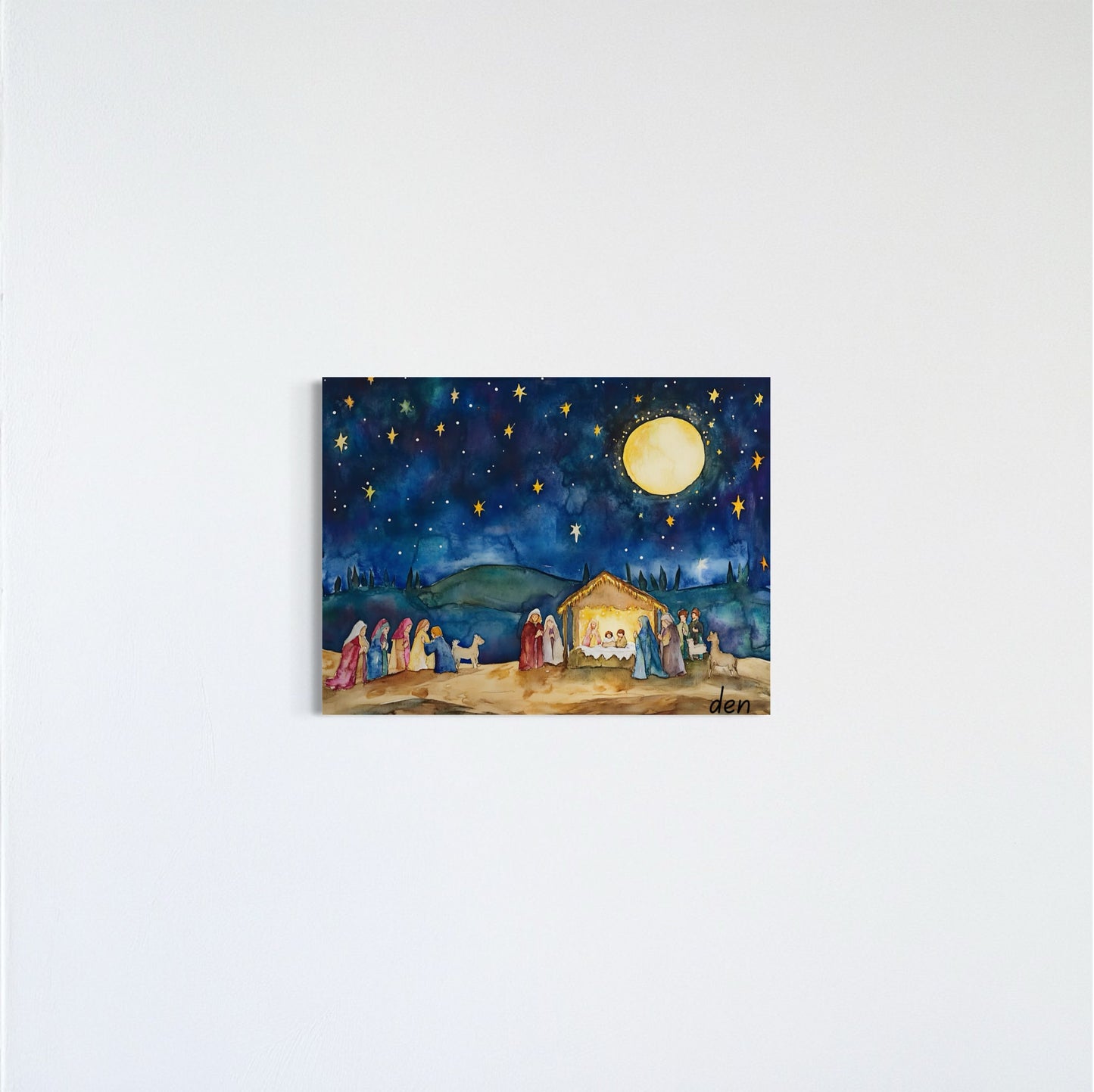 The Nativity Scene Under a Starry Night