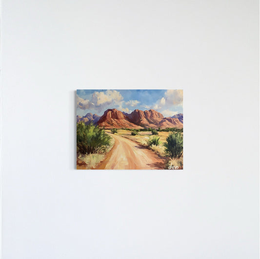 Red Rocks and Mountain Backdrop